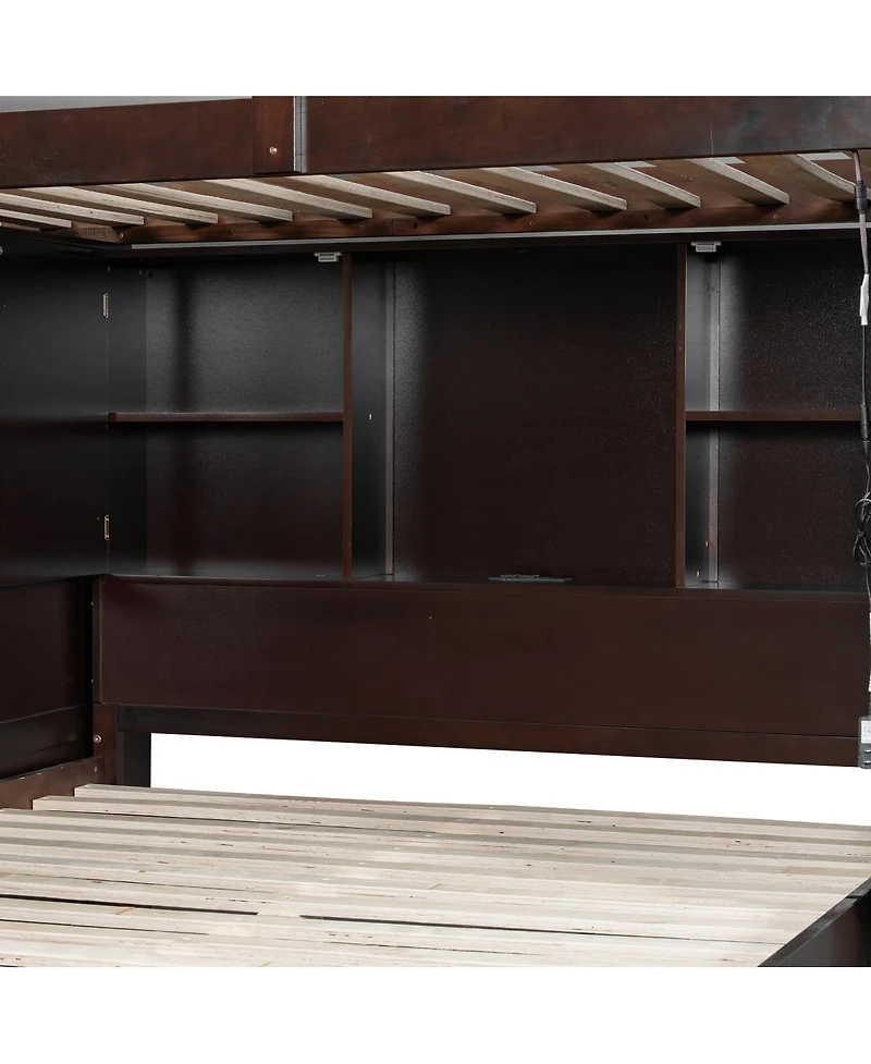 Streamdale Furniture Bunk Bed with Storage Stairs, Wardrobe,Usb