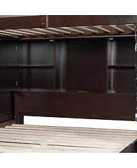 Streamdale Furniture Bunk Bed with Storage Stairs, Wardrobe,Usb