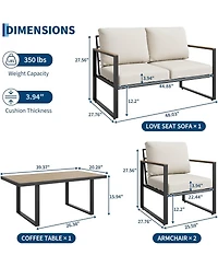 gaomon 4-Piece Outdoor Patio Furniture Set