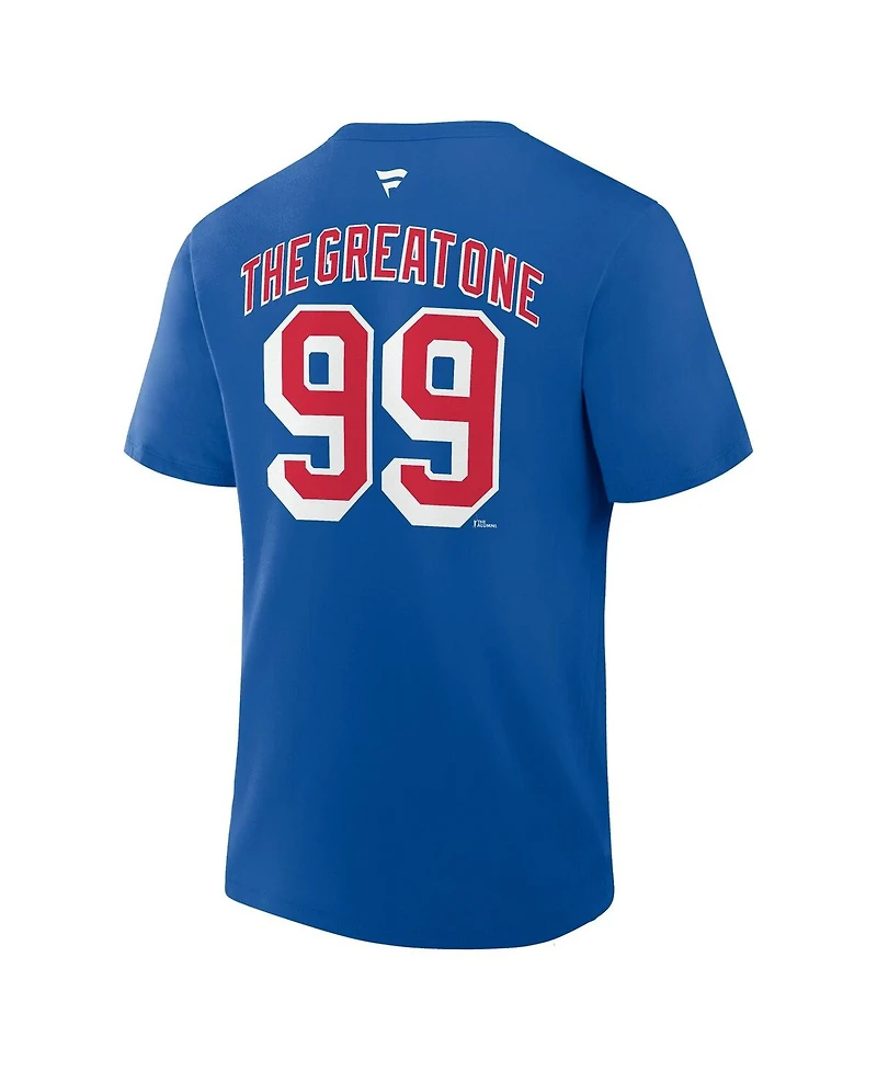 Fanatics Men's Wayne Gretzky Blue New York Rangers Retired Player Nickname T-Shirt
