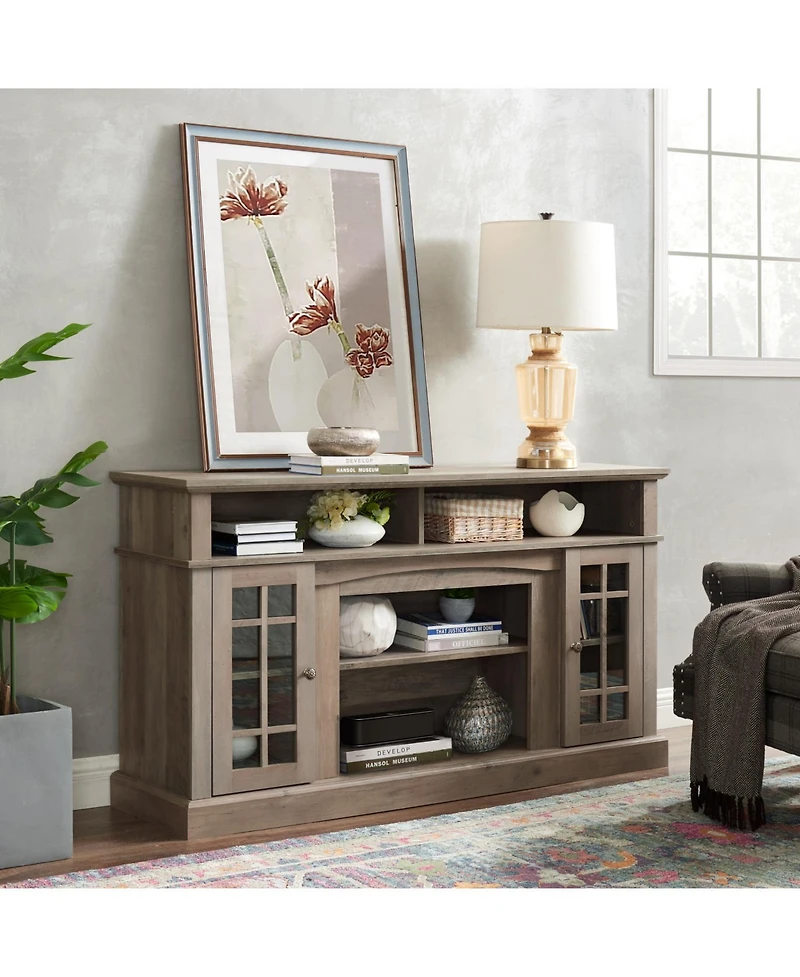 Rainsken Retro Tv Stand with Storage, for Tvs up to 65'', TV Stand for Media, with Shelf, for Living Room Bedroom