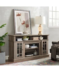 Rainsken Retro Tv Stand with Storage, for Tvs up to 65'', TV Stand for Media, with Shelf, for Living Room Bedroom