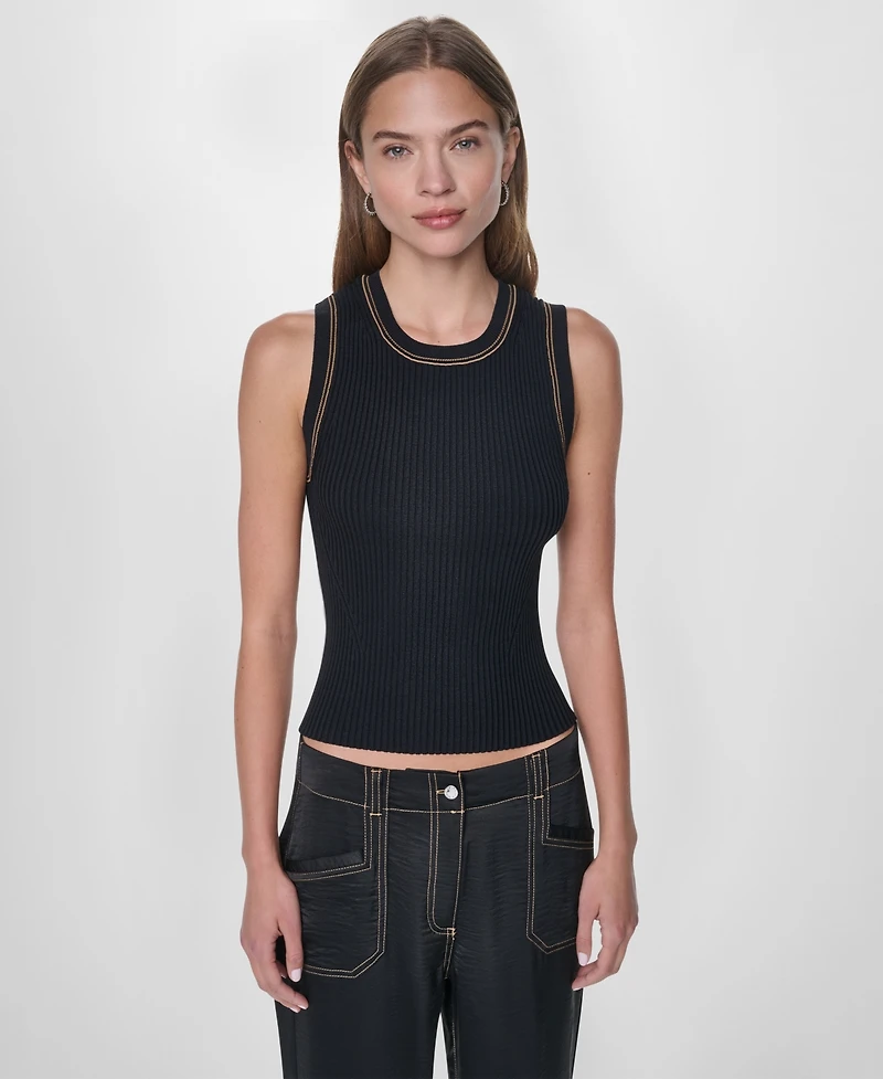 Dkny Women's Contrast Stitch Tank Top