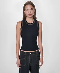 Dkny Women's Contrast Stitch Tank Top