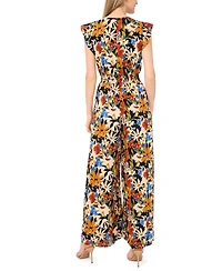 Vince Camuto Women's Printed V-Neck Jumpsuit