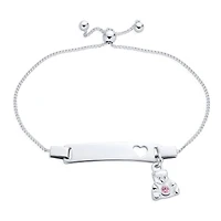 Bling Jewelry Petite Bear Charm Blank Name Identification Id Bolo Bracelet .925 Sterling Silver 5- 6" Adjustable