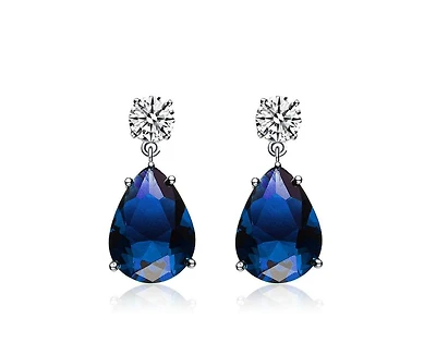 Rachel Glauber Chic Gold Plated Cz Statement Teardrop Earrings