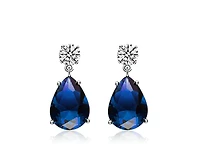 Rachel Glauber Chic Gold Plated Cz Statement Teardrop Earrings