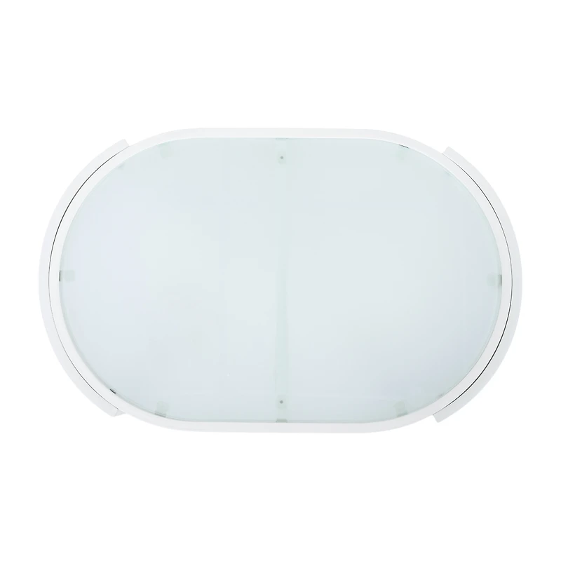 Streamdale Furniture Modern Oval Outdoor Coffee Table with Tempered Glass Top