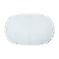 Streamdale Furniture Modern Oval Outdoor Coffee Table with Tempered Glass Top