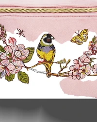 Fable England Love Velvet Embroidered Comestic Pouch