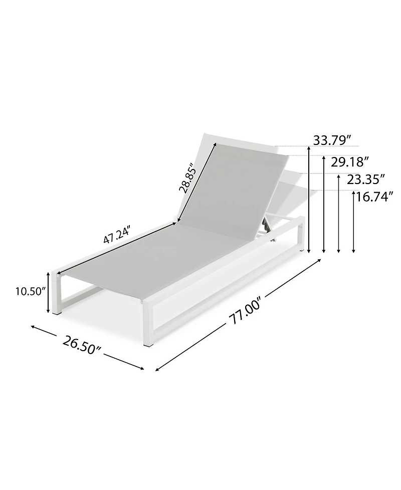 Streamdale Furniture 5-Level Adjustable Aluminum and Textilene Outdoor Chaise Lounge