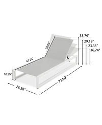 Streamdale Furniture 5-Level Adjustable Aluminum and Textilene Outdoor Chaise Lounge