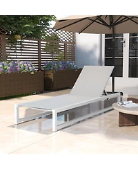 Streamdale Furniture 5-Level Adjustable Aluminum and Textilene Outdoor Chaise Lounge