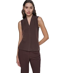 Calvin Klein Petite Sleeveless V-Neck Top