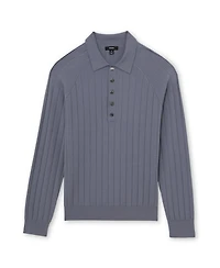 Reiss Men's Dillingham Wide-Ribbed Half-Button Polo Sweater