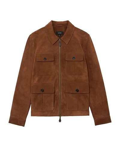 Reiss Men's Daventry Suede Four-Pocket Zip-Through Jacket
