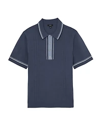 Reiss Men's Rothwell Tipped Half-Button Knitted Polo Shirt