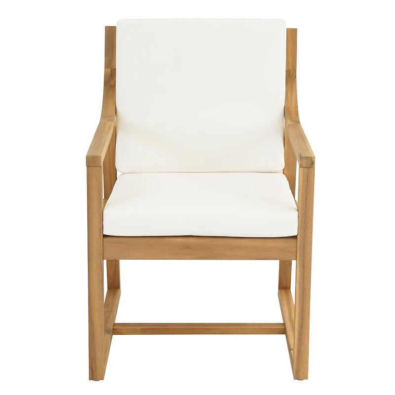 Streamdale Furniture Outdoor Chairs for Patio, Backyard, Garden, Light Teak Wood+ Cushion