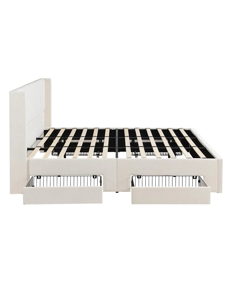 Streamdale Furniture Large-capacity upholstered storage bed with drawers ,King