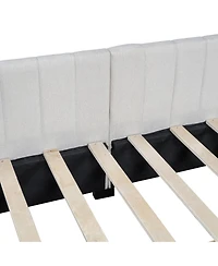Streamdale Furniture Full Size Upholstered Daybed With 2 Storage Drawers, Linen