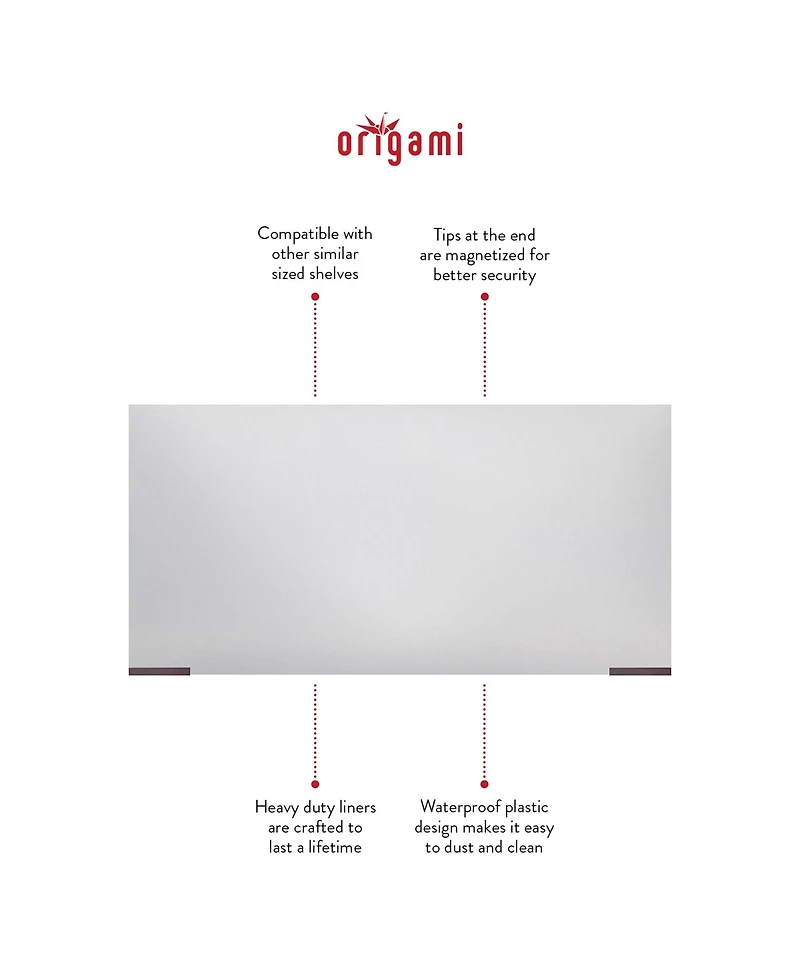 Origami Magnetic Wire Shelf Liners for R4/R5 Series Storage Racks, (Set of 4)