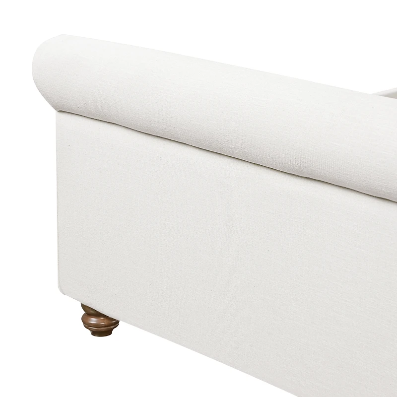 Streamdale Furniture Queen Size Upholstered Linen Bed Frame with Thick Headboard