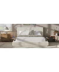 Streamdale Furniture Queen Bed Frame with Adjustable Side Table and Upholstered Cushion