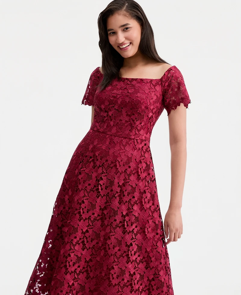 Xscape Women's Off-The-Shoulder Embroidered Floral Ball Gown