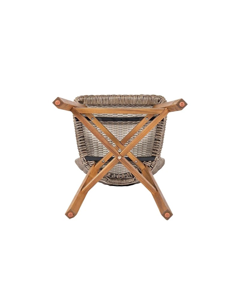 Streamdale Furniture Lymington Teak-Finish Outdoor Bar Stools, Set of 2