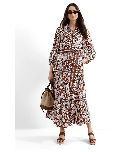 Phase Eight Women's Floral Print Midi Shirt Dress