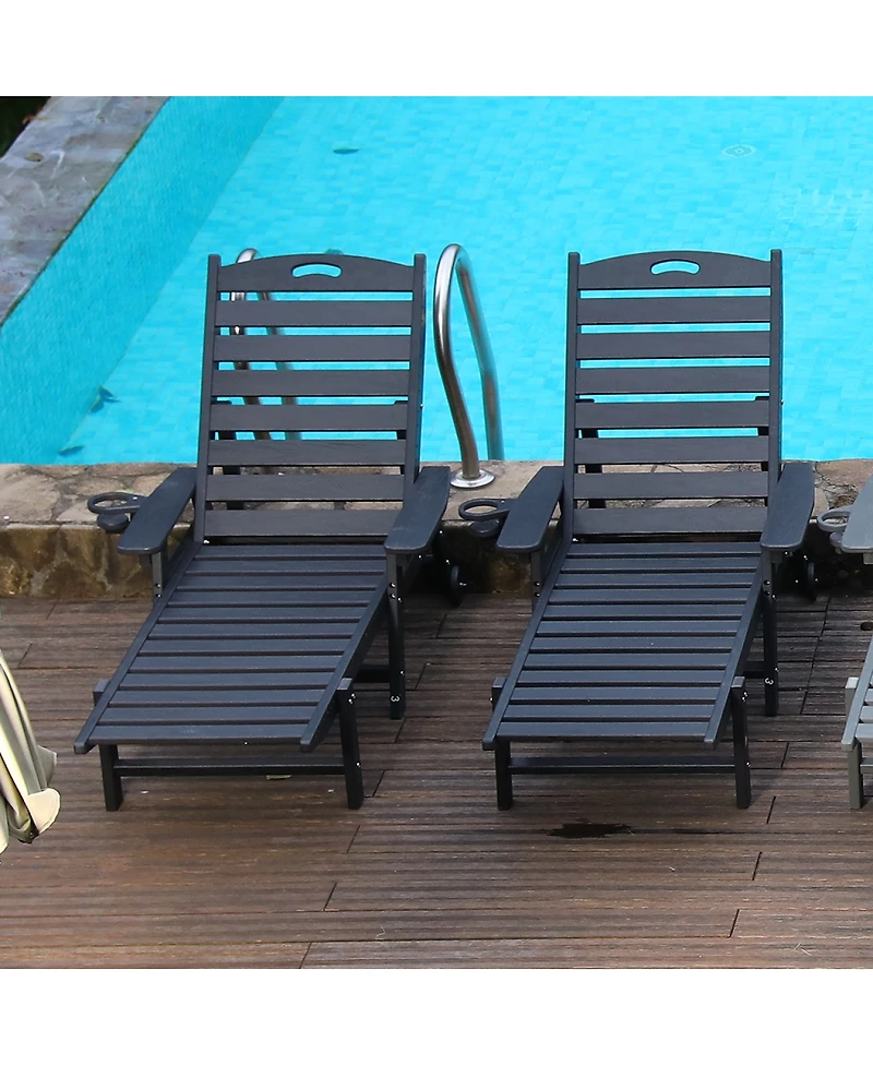 Streamdale Furniture Hdpe 4-Position Adjustable Outdoor Chaise Lounge Chair