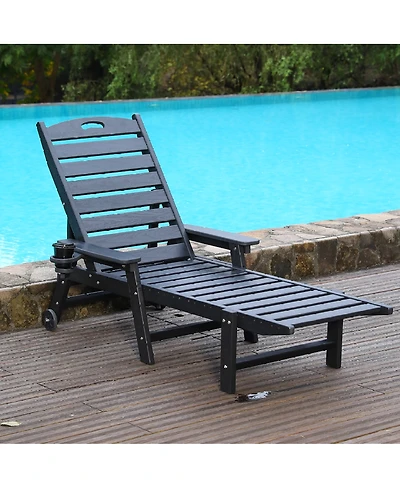 Streamdale Furniture Hdpe 4-Position Adjustable Outdoor Chaise Lounge Chair