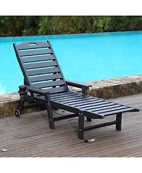 Streamdale Furniture Hdpe 4-Position Adjustable Outdoor Chaise Lounge Chair