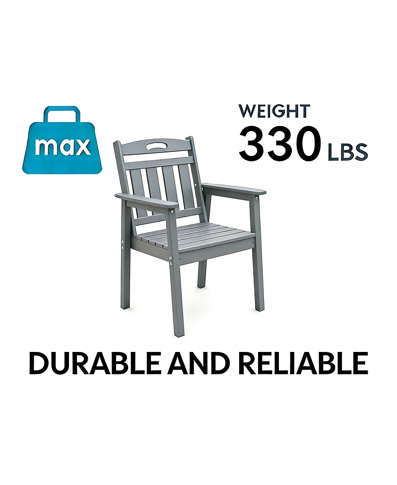 Streamdale Furniture Hdpe Outdoor Terrace Dining Chair Set - (Vertical Backrest)