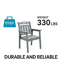 Streamdale Furniture Hdpe Outdoor Terrace Dining Chair Set - (Vertical Backrest)
