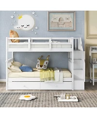 Streamdale Furniture Twin-Over-Twin Stairway Bunk Bed with Trundle
