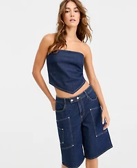 Bar Iii Women's Denim Scarf Top, Macy's Exclusive