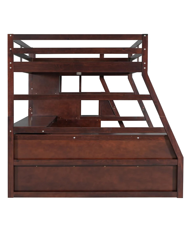 Streamdale Furniture Loft Bed with 7 Drawers 2 Shelves and Desk