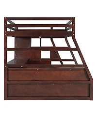 Streamdale Furniture Loft Bed with 7 Drawers 2 Shelves and Desk