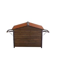 Streamdale Furniture Large Wooden Cabin-Style Dog Kennel with Iron Frame