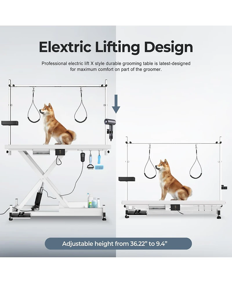 Streamdale Furniture Deluxe Electric Pet Grooming Table, Height Adjustable