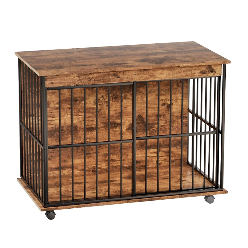 Streamdale Furniture Large Wooden Dog Crate Furniture with Tray for Medium to Large Dogs