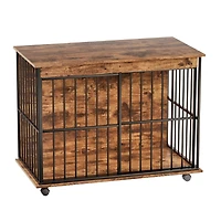 Streamdale Furniture Large Wooden Dog Crate Furniture with Tray for Medium to Large Dogs