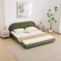 Streamdale Furniture Modern Curved Upholstered King Platform Bed