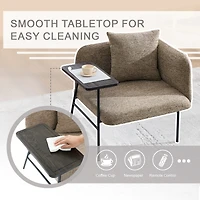 Streamdale Furniture Modern Upholstered Lounge Chair with Side Table and Storage Pockets