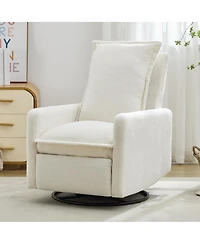 Streamdale Furniture Teddy Fleece Swivel Rocker Recliner Chair