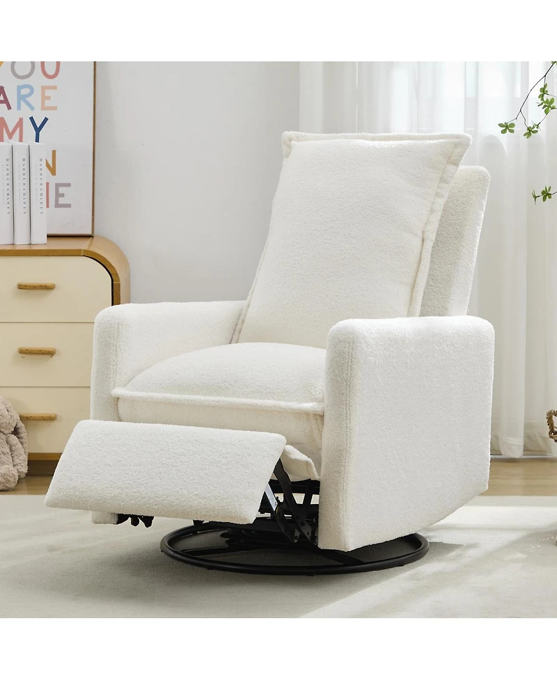 Streamdale Furniture Teddy Fleece Swivel Rocker Recliner Chair