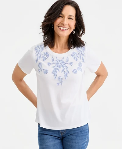 Style & Co Petite Short-Sleeve Scoop Neck Knit Top, Macy's Exclusive