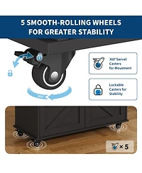 gaomon Rolling Kitchen Island with Storage Cabinet, Cart, Portable Mobile Towel Rack for Kitchen, Dining Room